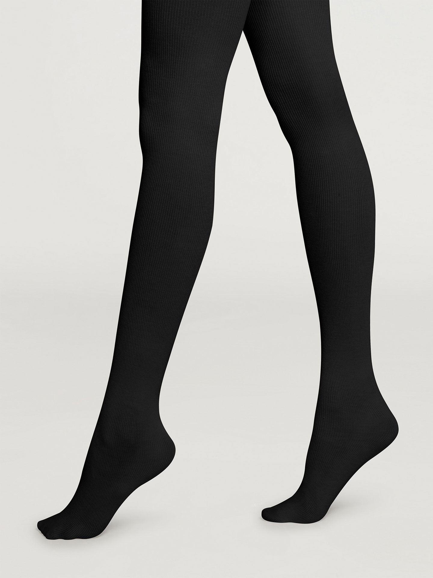 WOLFORD Mary cotton rib tights sort